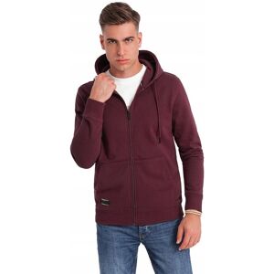Ombre Unzipped basic pulover din bumbac pentru bărbați - Bordeaux - Pulover Ombre Unzipped basic pulover din bumbac pentru bărbați - Bordeaux - Pulover