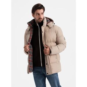 Ombre Geacă puf pentru bărbați cu căptușeală în carouri - Geacă Ombre Geacă puf pentru bărbați cu căptușeală în carouri - Geacă