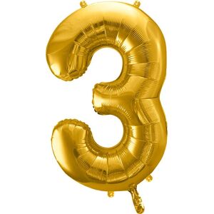 PartyDeco Kultainen Numero 3 Ballon - Juhlakoriste 86cm PartyDeco Kultainen Numero 3 Ballon - Juhlakoriste 86cm