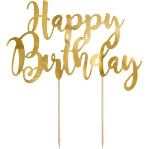 PartyDeco KPT11-019M Décor de Gâteau - Anniversaire, Or, 22.5cm - Publicité PartyDeco KPT11-019M Décor de Gâteau - Anniversaire, Or, 22.5cm - Publicité