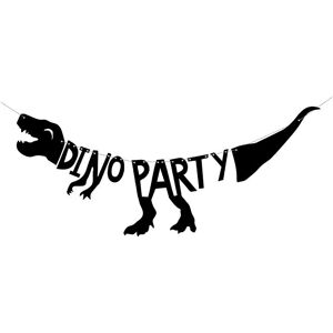 PartyDeco Dino Dinosaur Banner - 90cm Decoration Black PartyDeco Dino Dinosaur Banner - 90cm Decoration Black