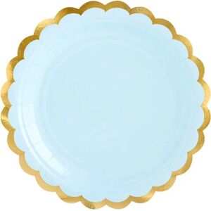 PartyDeco TPP16-001J Bleu Clair Or 18cm Assiette - Assiette Jetable - Publicité PartyDeco TPP16-001J Bleu Clair Or 18cm Assiette - Assiette Jetable - Publicité
