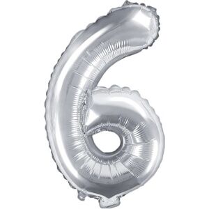 PartyDeco Malli 6 Hopeinen Numerolipas - Juhlatehostus PartyDeco Malli 6 Hopeinen Numerolipas - Juhlatehostus