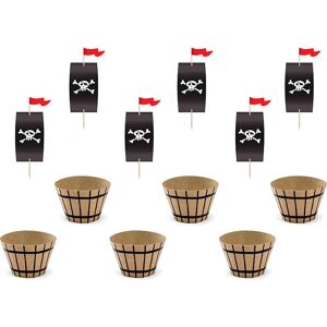 Jadeo Kit de cupcakes pirate - 20cm - Moule à gâteau - Publicité Jadeo Kit de cupcakes pirate - 20cm - Moule à gâteau - Publicité