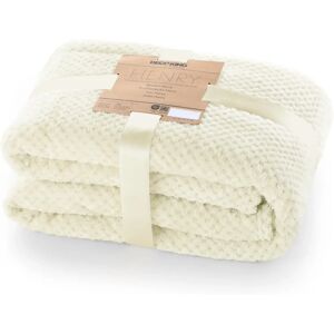 DecoKing Couverture en microfibre style scandinave - Crème 220x240cm - Publicité DecoKing Couverture en microfibre style scandinave - Crème 220x240cm - Publicité