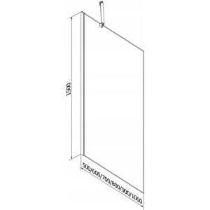 Pantalla de ducha Global 80x150 cm - Vidrio de seguridad, Perfil negro Pantalla de ducha Global 80x150 cm - Vidrio de seguridad, Perfil negro