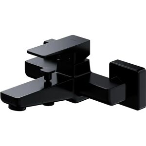 Miscelatore da bagno nero Omnires a parete forma rettangolare con attacco tubo doccia Miscelatore da bagno nero Omnires a parete forma rettangolare con attacco tubo doccia