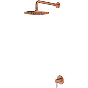 Sistem de duș din cupru periat - Amestecător încastrat - Cap de duș ø25cm - 11 L/min Sistem de duș din cupru periat - Amestecător încastrat - Cap de duș ø25cm - 11 L/min