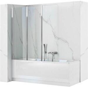 Mampara de la bañera plegable Rea Agat-3 120 - Cromo Mampara de la bañera plegable Rea Agat-3 120 - Cromo
