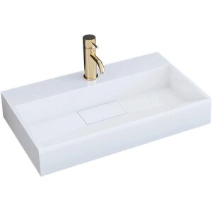 Rea Goya 50cm Lavabo en Conglomérat Blanc Neige - Lavabo - Publicité Rea Goya 50cm Lavabo en Conglomérat Blanc Neige - Lavabo - Publicité