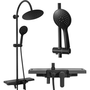 REA Vigo Black Shower System - Rain Shower, Ceramic Head, 150cm Hose REA Vigo Black Shower System - Rain Shower, Ceramic Head, 150cm Hose