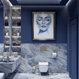 REA Carlo Mini Flat Gold Edge Toilet - White / Gold - Toilet Bowl REA Carlo Mini Flat Gold Edge Toilet - White / Gold - Toilet Bowl