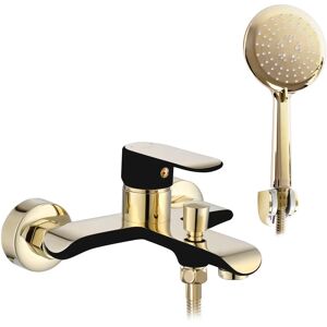 Rea Black Gold Bathtub Faucet - Wall Mount Modern Design Rea Black Gold Bathtub Faucet - Wall Mount Modern Design