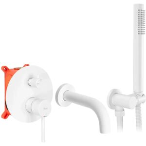Rea Lungo White Matte Wall Mount Bath Faucet - Bath Faucet Rea Lungo White Matte Wall Mount Bath Faucet - Bath Faucet