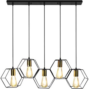 Suspension Toolight Noir Or - E27, 5 points - Publicité Suspension Toolight Noir Or - E27, 5 points - Publicité