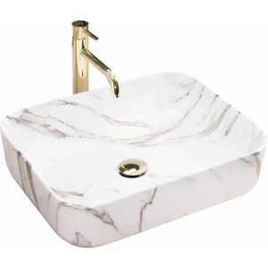 Rea Aiax Shiny White Countertop Washbasin - Sink Rea Aiax Shiny White Countertop Washbasin - Sink