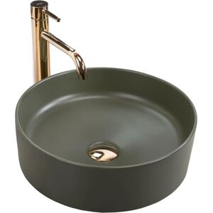 REA Sami Green Matt Washbasin - Countertop Bathroom Sink REA Sami Green Matt Washbasin - Countertop Bathroom Sink