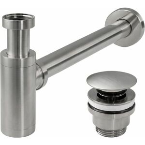 REA - Nickel Brushed Universal Sink Siphon - Brass, 45mm REA - Nickel Brushed Universal Sink Siphon - Brass, 45mm