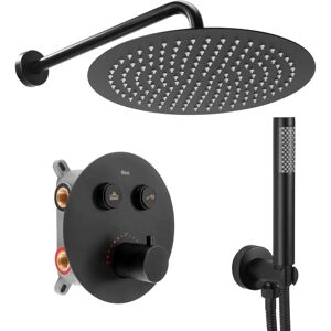 REa Lungo Black Matt Box - Shower Set with Thermostat REa Lungo Black Matt Box - Shower Set with Thermostat