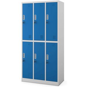 Armoire de rangement métallique Jan Nowak - 6 compartiments - Gris-Bleu - Publicité Armoire de rangement métallique Jan Nowak - 6 compartiments - Gris-Bleu - Publicité