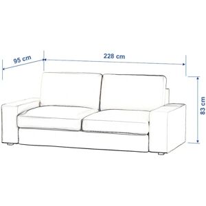 Dekoria - Kivik 3-Sitzer - Beiges Samtvelours - 228x95x83 cm Dekoria - Kivik 3-Sitzer - Beiges Samtvelours - 228x95x83 cm