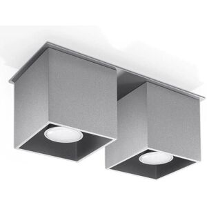 Sollux Lighting Sollux QUAD - 2 Light Surface Mounted Downlight Grey - Ceiling Lamp Sollux Lighting Sollux QUAD - 2 Light Surface Mounted Downlight Grey - Ceiling Lamp