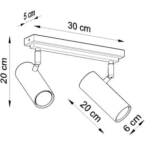 Sollux DIREZIONE - 2 Light Spotlight Bar White - Ceiling Light Sollux DIREZIONE - 2 Light Spotlight Bar White - Ceiling Light