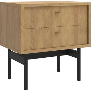 Olar Nightstand - Two Drawers - Hickory Natural Finish - Nightstand Olar Nightstand - Two Drawers - Hickory Natural Finish - Nightstand