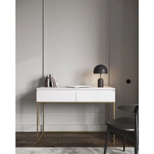 Selsey Bemmi - Coiffeuse Moderne Blanche avec Cadre Métallique Doré - 120cm - Publicité Selsey Bemmi - Coiffeuse Moderne Blanche avec Cadre Métallique Doré - 120cm - Publicité