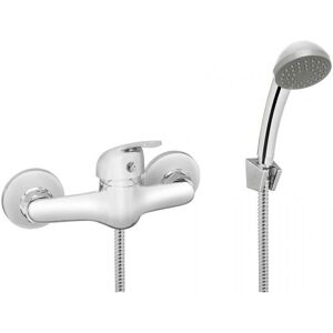 Invena Chrome Bathroom Mixer Shower Kit Set Wall Mounted Showering Faucet with Handle Invena Chrome Bathroom Mixer Shower Kit Set Wall Mounted Showering Faucet with Handle