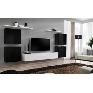 Nástěnné TV skříň ASM Switch IV - Černá a bílá - 320cm Nástěnné TV skříň ASM Switch IV - Černá a bílá - 320cm