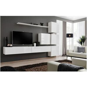 Nástěnný TV stolek ASM IX - Bílý - Moderní PVC přední strany Nástěnný TV stolek ASM IX - Bílý - Moderní PVC přední strany