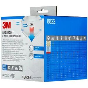 3M 8822PRO5 Reusable Respirator FFP2 Half Facepiece Air-Purifying Mask 3M 8822PRO5 Reusable Respirator FFP2 Half Facepiece Air-Purifying Mask