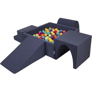 KIDDYMOON Aire de jeux en mousse pour bébés avec piscine à boules - Bleu foncé - Publicité KIDDYMOON Aire de jeux en mousse pour bébés avec piscine à boules - Bleu foncé - Publicité