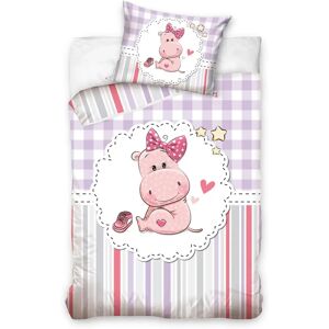 Carbotex Nijlpaard Roze Dekbedovertrek - Baby Carbotex Nijlpaard Roze Dekbedovertrek - Baby