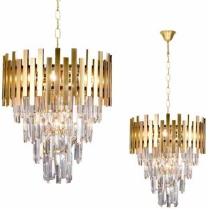 Milagro Aspen II Oro 9xE14 Araña - Lujo Cristal y Metal Milagro Aspen II Oro 9xE14 Araña - Lujo Cristal y Metal
