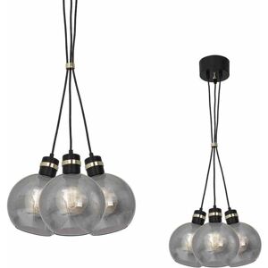 Lampada Sospesa Omega Nera/Oro di Milagro - Design Moderno 3xE27 Lampada Sospesa Omega Nera/Oro di Milagro - Design Moderno 3xE27