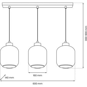 Lampada sospensione Ambra Milagro - 3 luci Lampada sospensione Ambra Milagro - 3 luci