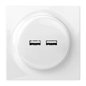 Prise USB Walli N de Fibaro - Blanc, 2x USB, Éclairage Prise USB Walli N de Fibaro - Blanc, 2x USB, Éclairage