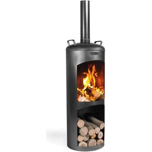 CookKing Faro Stahl-Gartenkamin - Schwarz, 40x40x158cm CookKing Faro Stahl-Gartenkamin - Schwarz, 40x40x158cm