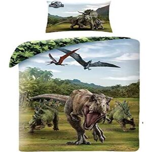 Jurassic World Zielony T-Rex Dinozaur Dwustronny Zestaw Pościeli - Rozmiar Europejski Jurassic World Zielony T-Rex Dinozaur Dwustronny Zestaw Pościeli - Rozmiar Europejski