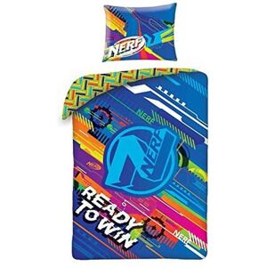 Nerf Zwart katoenen dekbedovertrek 140x200cm - Ready to Win Nerf Zwart katoenen dekbedovertrek 140x200cm - Ready to Win