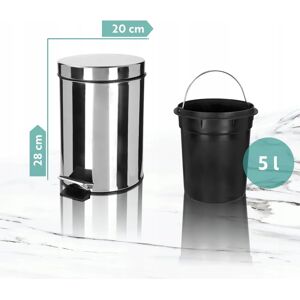 KADAX 5L Steel Pedal Waste Bin - Bathroom Trash Can KADAX 5L Steel Pedal Waste Bin - Bathroom Trash Can