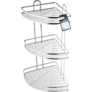Kadax Chrome Bathroom Corner Shower Shelf - 3 Tier Wall Storage Kadax Chrome Bathroom Corner Shower Shelf - 3 Tier Wall Storage