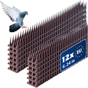KADAX Bird Spikes - 12pcs 6.24m, Brown - Bird Deterrent KADAX Bird Spikes - 12pcs 6.24m, Brown - Bird Deterrent