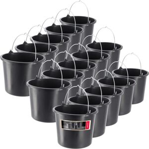 Kadax Plastic Construction Bucket - 15 pcs, 5L, Durable, Black Kadax Plastic Construction Bucket - 15 pcs, 5L, Durable, Black