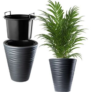 KADAX Temara Flower Pot - Frost-Resistant Anthracite Plastic for Flowers KADAX Temara Flower Pot - Frost-Resistant Anthracite Plastic for Flowers