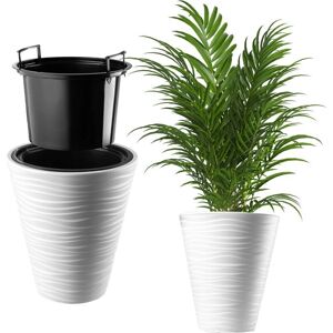 KADAX White 35cm Flower Pot with Insert - Flower Bed KADAX White 35cm Flower Pot with Insert - Flower Bed