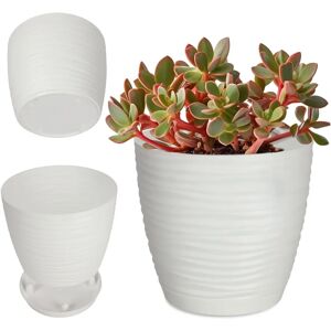 Kadax 17cm White Plastic Flower Pot - Flower Vase with Support Kadax 17cm White Plastic Flower Pot - Flower Vase with Support
