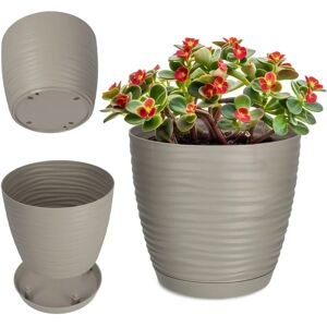 Kadax Gray Plastic Flower Vase 17cm - Indoor Plant Pot Kadax Gray Plastic Flower Vase 17cm - Indoor Plant Pot